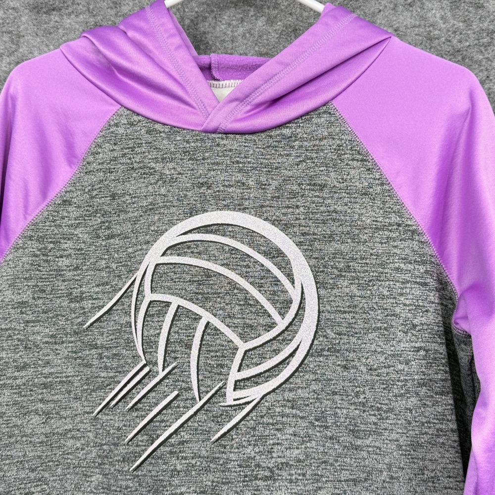Girls Justice Volleyball Graphic Hoodie‎ Gray & Purple Size 18 Polyester